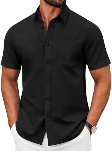 Amazon.com: ZITY Mens Hidden Placket Dress Shirts Long Sleeve